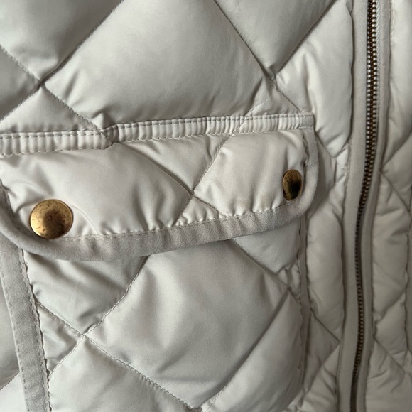 J. Crew Off-White Puffer Vest with Gold-Tone Zipper - Picture 4 of 7
